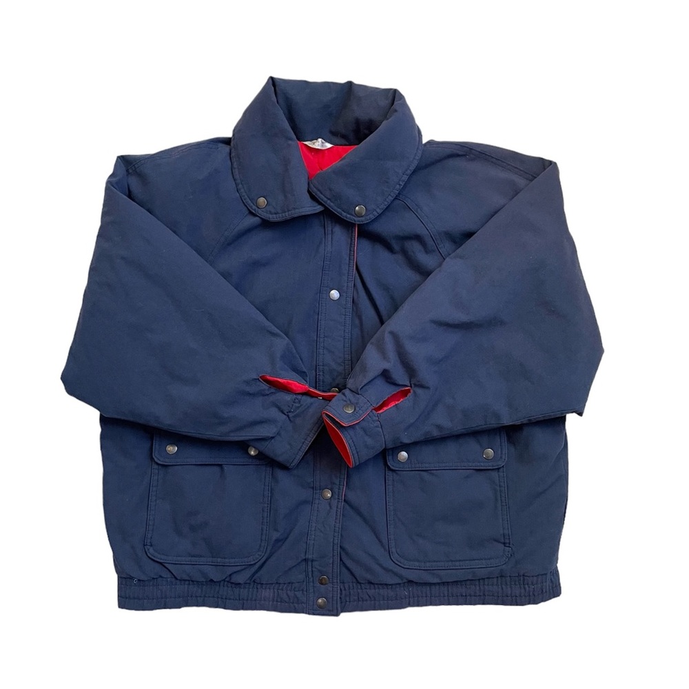 Vintage retro unisex 80s blue bomber jacket